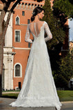 Lace long sleeve a-line ball Gown Wedding Dress