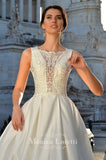Lace Satin A-line ball Gown Wedding Dress