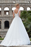 Lace long sleeve a-line ball Gown Wedding Dress