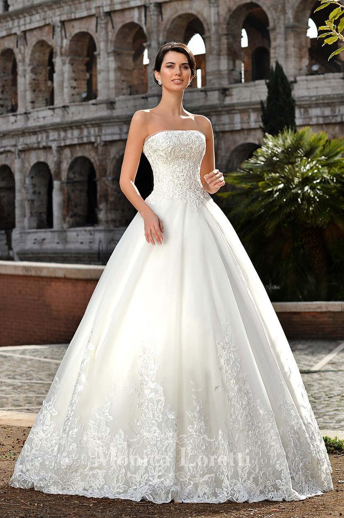 Lace long sleeve a-line ball Gown Wedding Dress