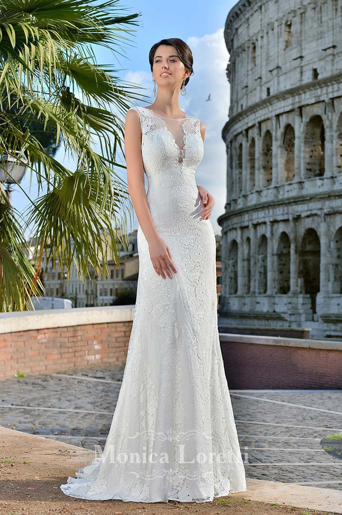 Lace mermaid trumpet ball gown Wedding Dress