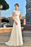 Lace long sleeve a-line ball Gown Wedding Dress