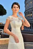Lace long sleeve a-line ball Gown Wedding Dress