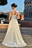 Lace long sleeve a-line ball Gown Wedding Dress