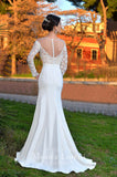 Lace long sleeve a-line ball Gown Wedding Dress