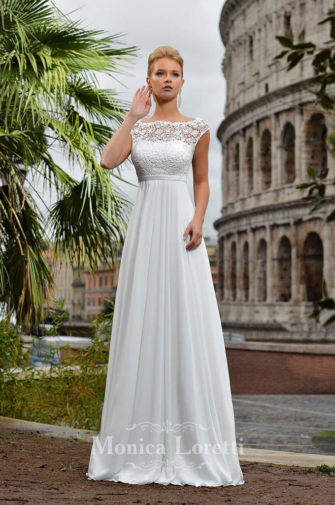 Lace long sleeve a-line ball Gown Wedding Dress