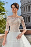 Lace Satin A-line ball Gown Wedding Dress
