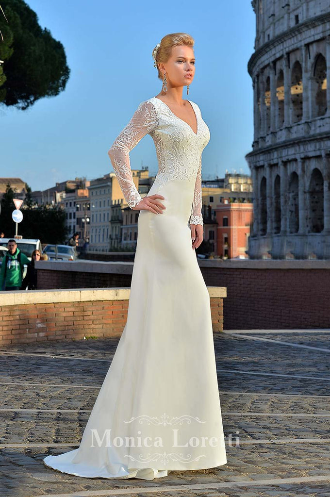 Lace mermaid trumpet ball gown Wedding Dress
