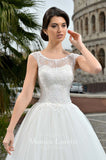 Lace long sleeve a-line ball Gown Wedding Dress