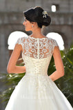Lace long sleeve a-line ball Gown Wedding Dress