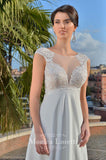 Lace sleeve a-line ball Gown Wedding Dress