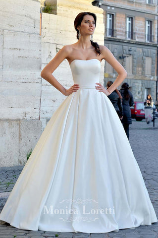Lace sleeve a-line ball Gown Wedding Dress