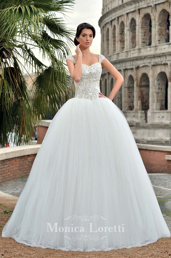 Lace Satin A-line ball Gown Wedding Dress