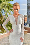 Lace mermaid trumpet ball gown wedding dress