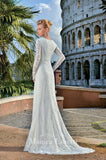 Lace mermaid trumpet ball gown wedding dress