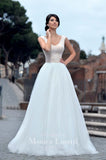 Lace sleeve a-line ball Gown Wedding Dress