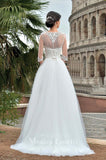 Lace sleeve a-line ball Gown Wedding Dress
