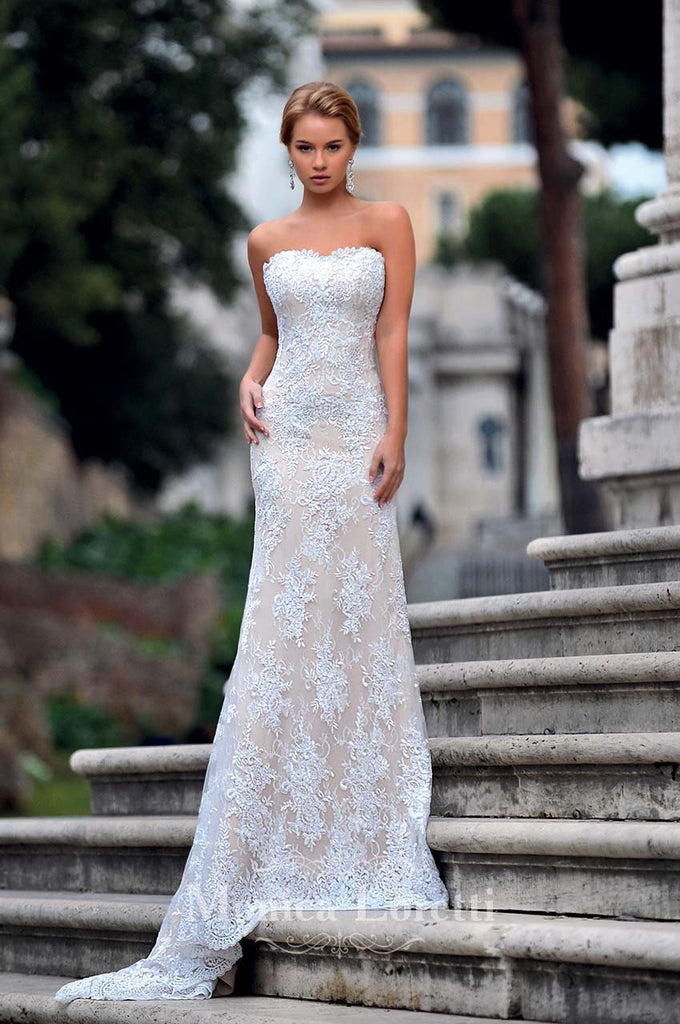 Lace mermaid trumpet ball gown Wedding Dress