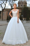 Lace sleeve a-line ball Gown Wedding Dress