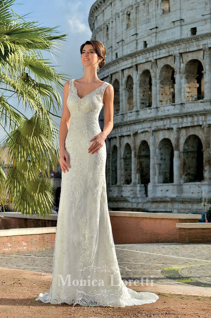 Lace mermaid trumpet ball gown Wedding Dress
