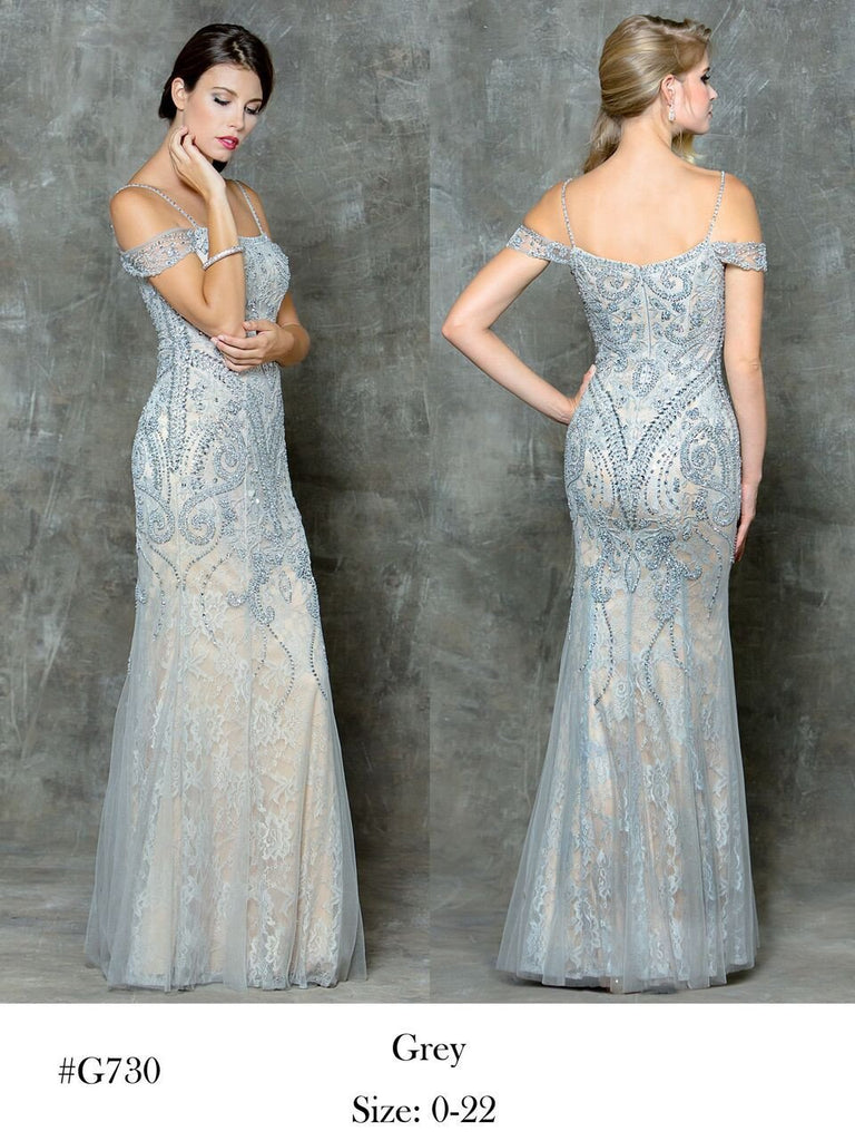 Designer prom dress lace, chiffon, satin, beading long.