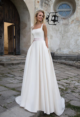 Lace tulle long slevee white ivory princess ball gow lace A-Line wedding dress