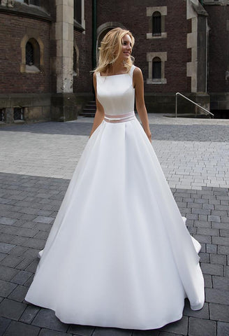 SATIN A-Line wedding dress
