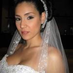 Wedding Bridal Beaded lace Rhinestone Elbow Length Veil