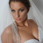 Wedding Bridal Beaded lace Rhinestone Elbow Length Veil