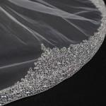 Wedding Bridal Beaded lace Rhinestone Elbow Length Veil