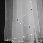Wedding Bridal Beaded lace Rhinestone Elbow Length Veil
