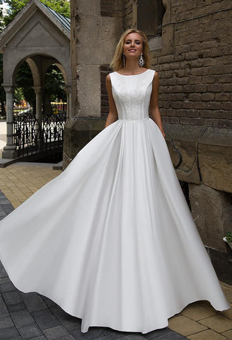 SATIN Wedding Dress -A-LINE, BALL GOWN
