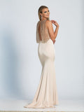 Prom lace satin mermaid trumpet long dress