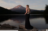 Prom lace satin mermaid trumpet long dress