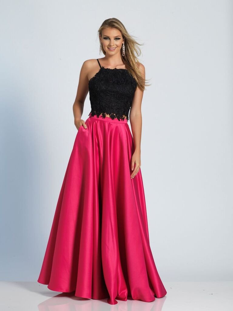 Prom lace satin mermaid trumpet long dress