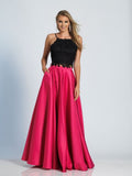 Prom lace satin mermaid trumpet long dress