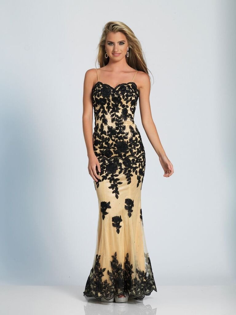 Prom lace satin mermaid trumpet long dress