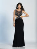 Prom lace satin mermaid trumpet long dress