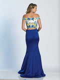 Prom lace satin mermaid trumpet long dress