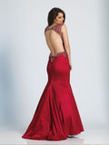 Prom lace satin mermaid trumpet long dress