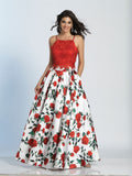 Prom lace satin mermaid trumpet long dress