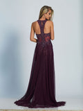 Prom lace satin mermaid trumpet long dress