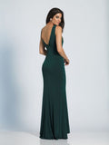 Prom lace satin mermaid trumpet long dress