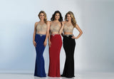 Prom lace satin mermaid trumpet long dress