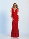 Prom lace satin mermaid trumpet long dress