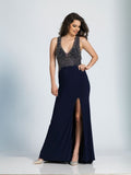 Prom lace satin mermaid trumpet long dress