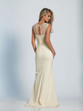 Prom lace satin mermaid trumpet long dress