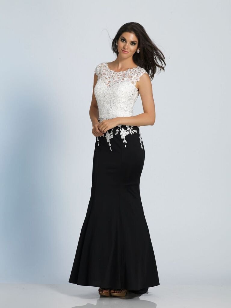 Prom lace satin mermaid trumpet long dress