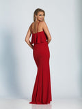 Prom lace satin mermaid trumpet long dress