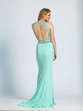 Prom lace satin mermaid trumpet long dress
